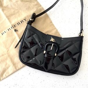 Burberry Quilted Black Patent Mini Bag